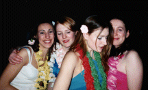 The Hula girls, Jo, Jenn, Hannah + Vic
